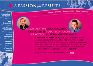 A Passion for Results